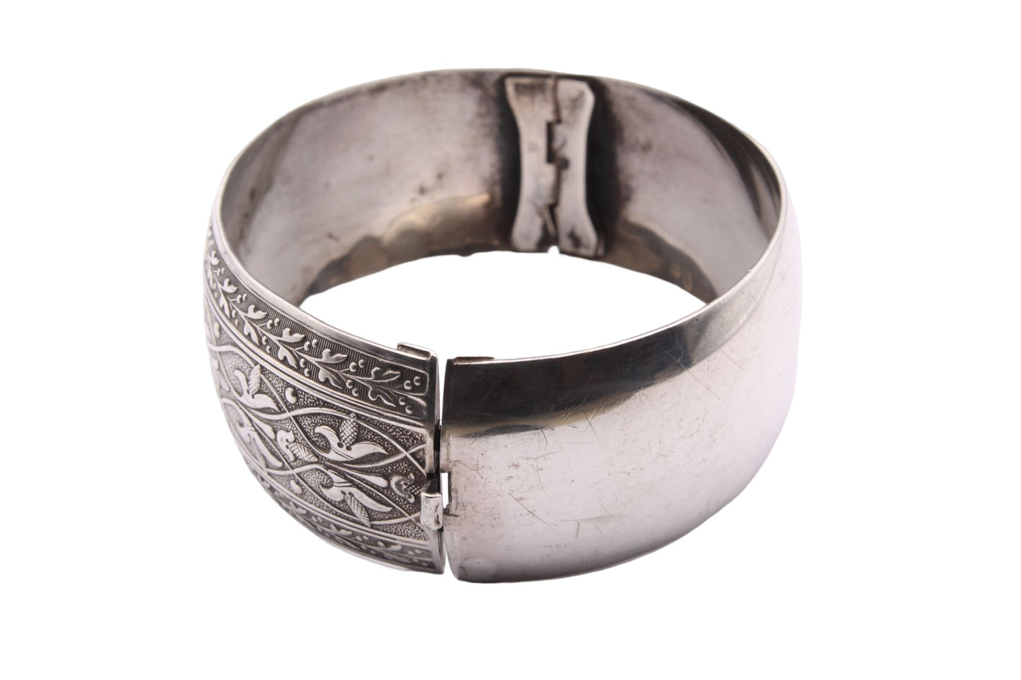 Antique Sterling Silver Decorative Bangle - 1913