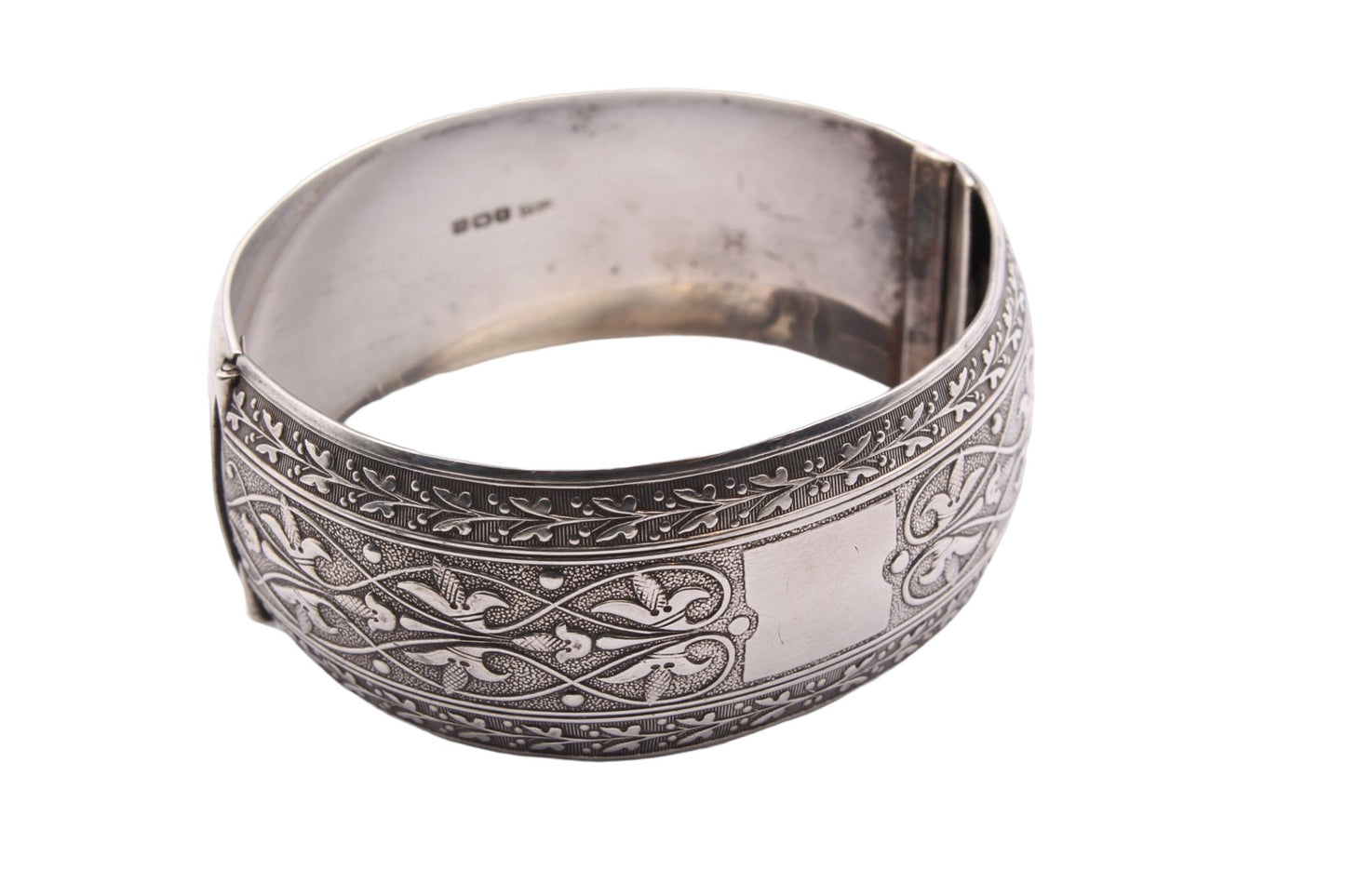 Antique Sterling Silver Decorative Bangle - 1913