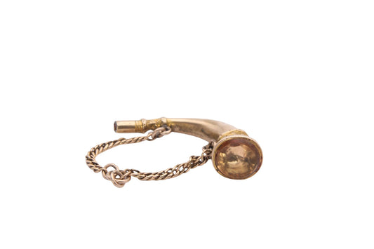 Antique 9ct Gold Decorative Hunting Horn Watch Key