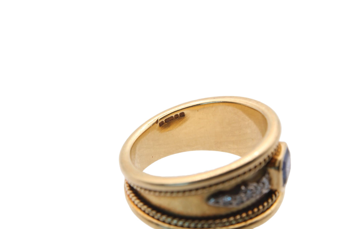 Vintage 18ct Gold Baguette Sapphire and Diamond Ring
