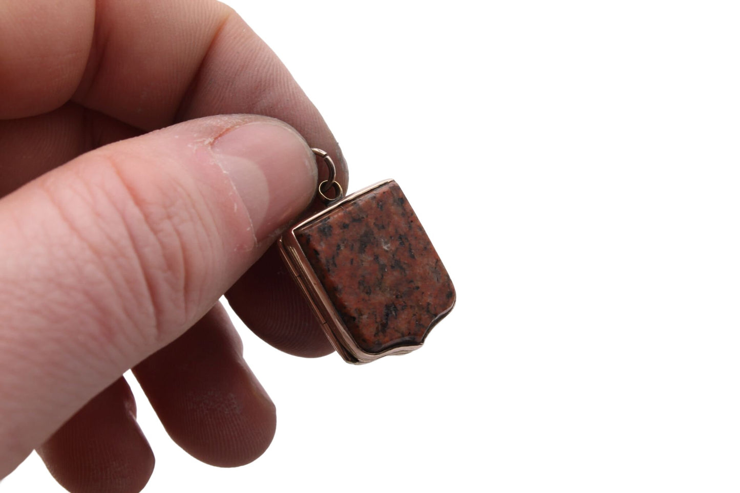 Antique Victorian 9ct Gold & Aberdeen Granite Shield Locket