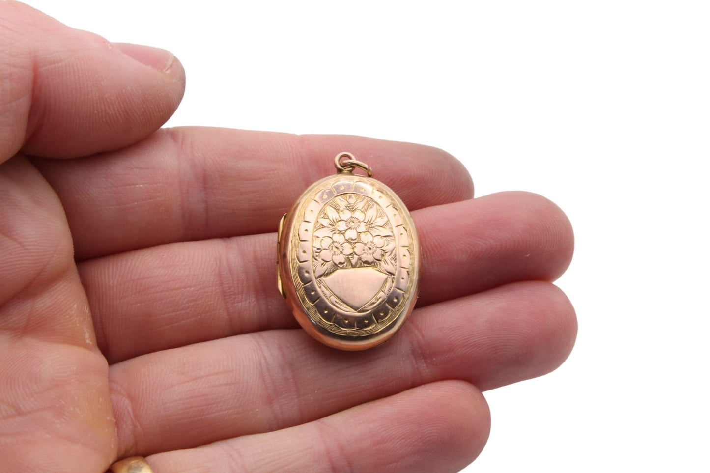 Antique Victorian 9ct Gold Back & Front Forget-me-not Locket