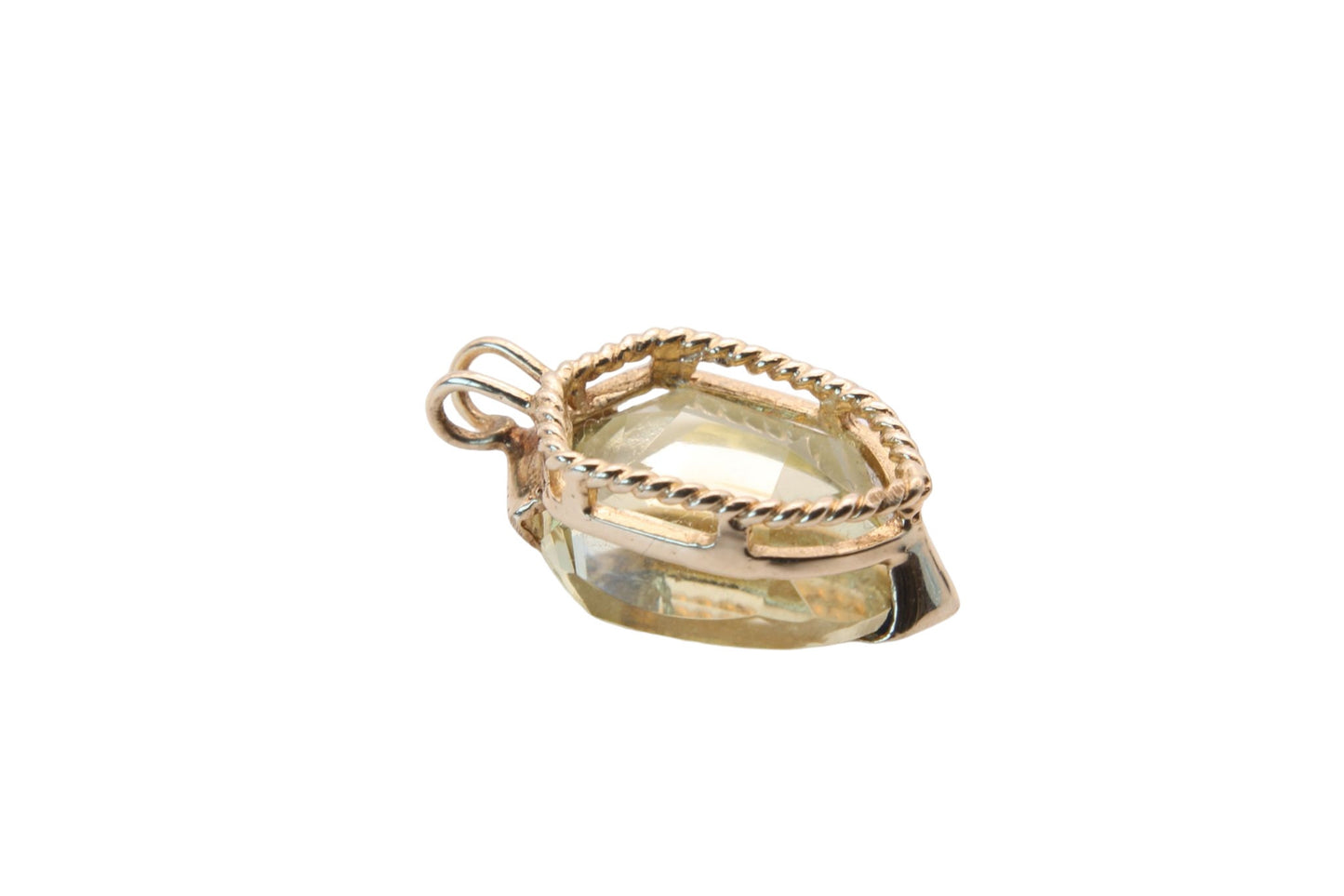 Vintage 9ct Gold Mounted Citrine Shield Pendant