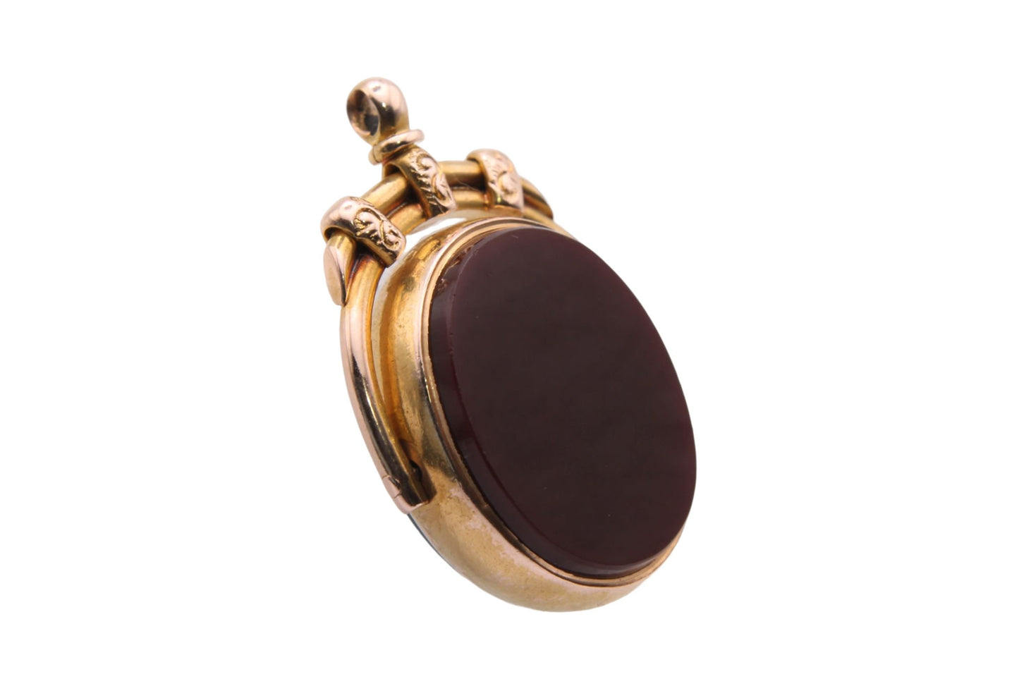 Antique Victorian 15ct Gold Bloodstone Carnelian Spinner Fob