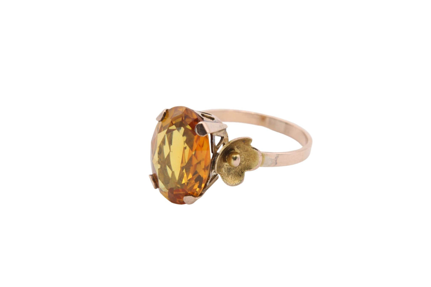 Vintage 14ct Gold Citrine Cocktail Ring