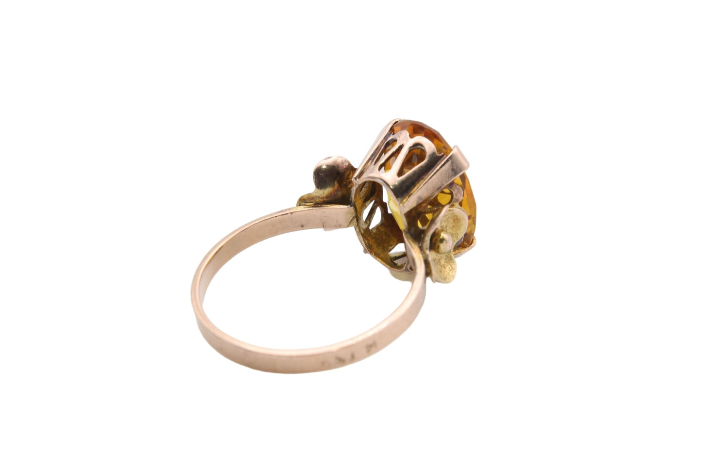 Vintage 14ct Gold Citrine Cocktail Ring