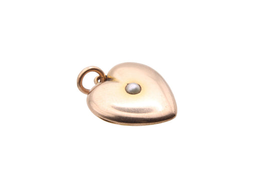 Antique Victorian 15ct Gold Pearl Heart Locket