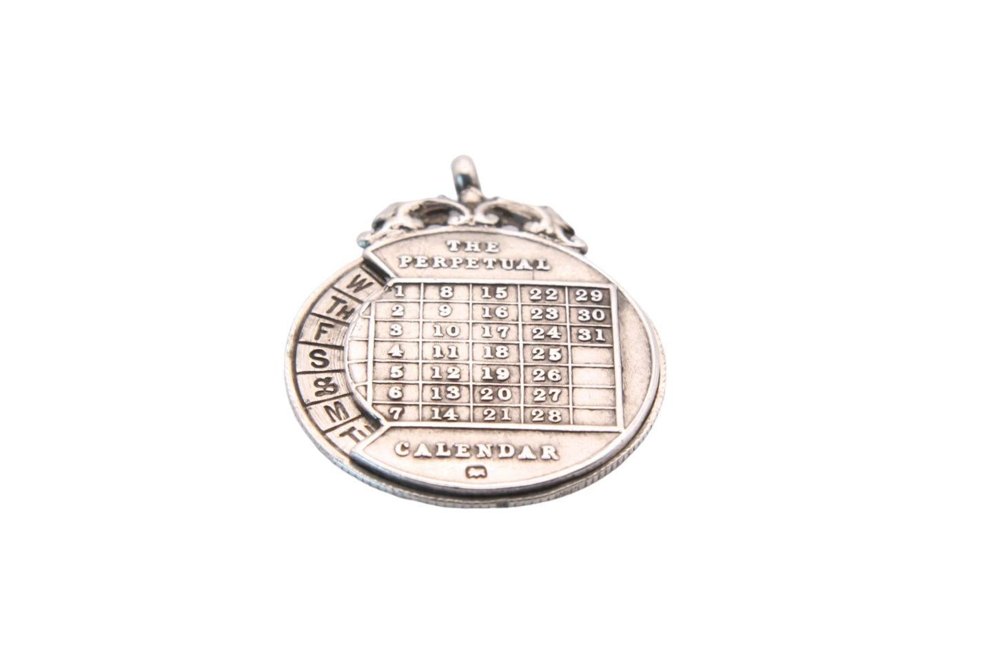 Antique Sterling Silver 'The Perpetual Calendar' Pendant