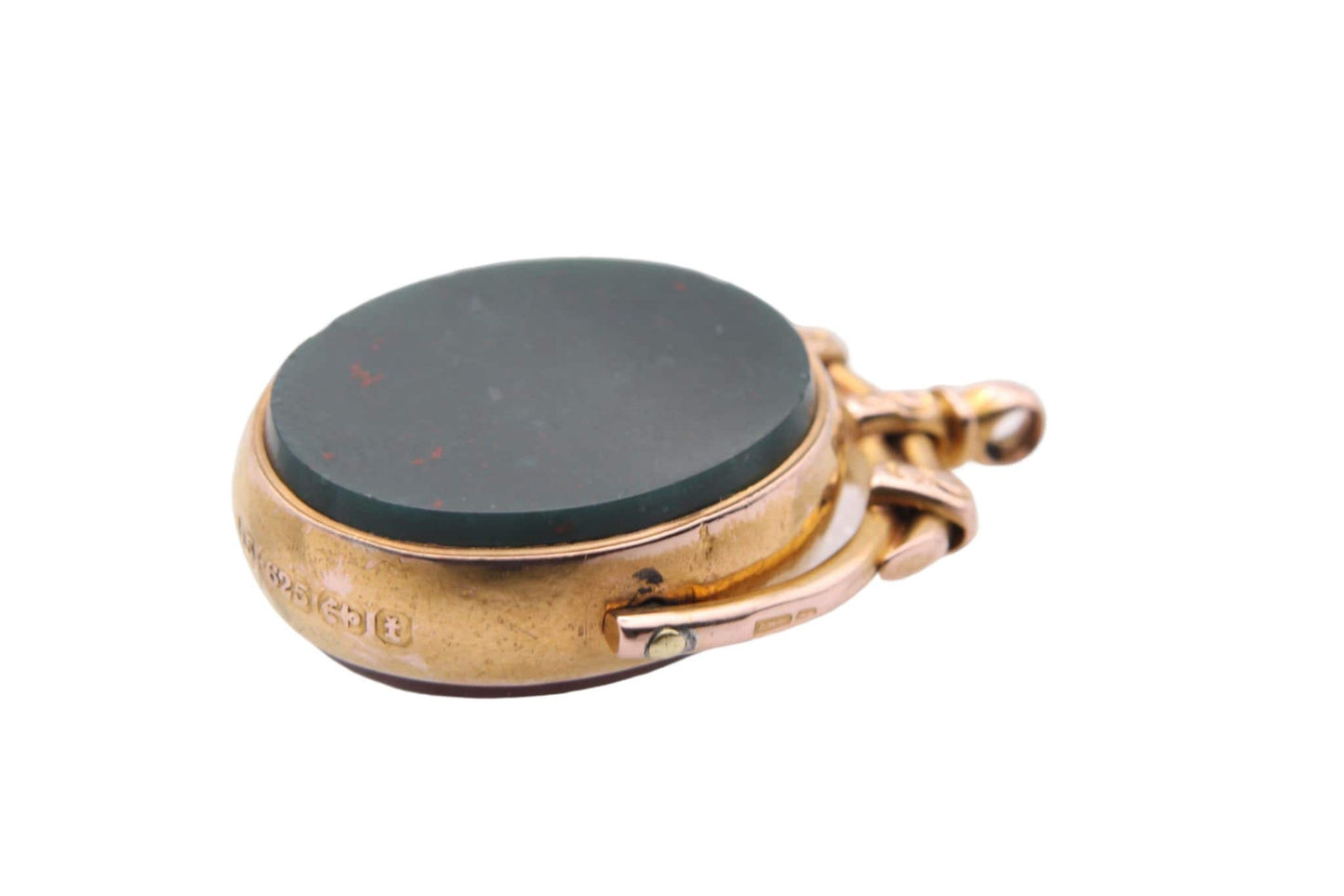 Antique Victorian 15ct Gold Bloodstone Carnelian Spinner Fob