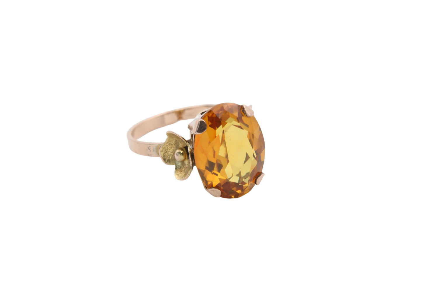 Vintage 14ct Gold Citrine Cocktail Ring