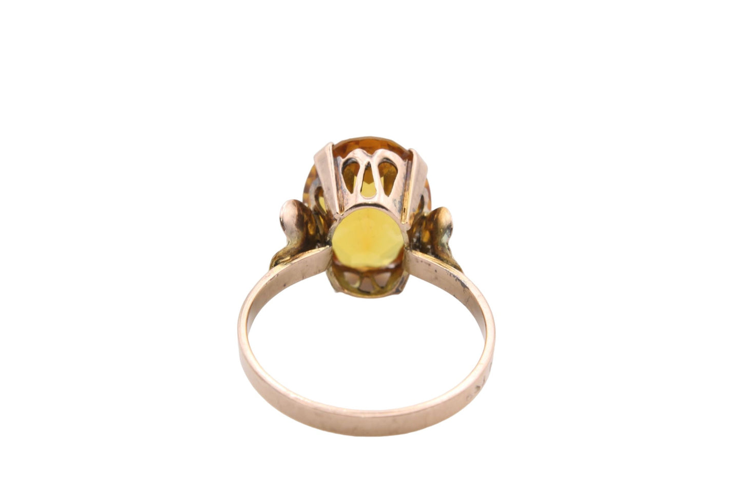 Vintage 14ct Gold Citrine Cocktail Ring