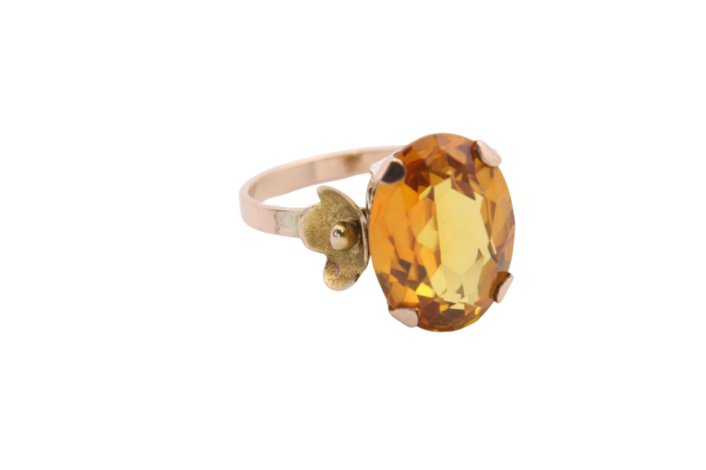 Vintage 14ct Gold Citrine Cocktail Ring