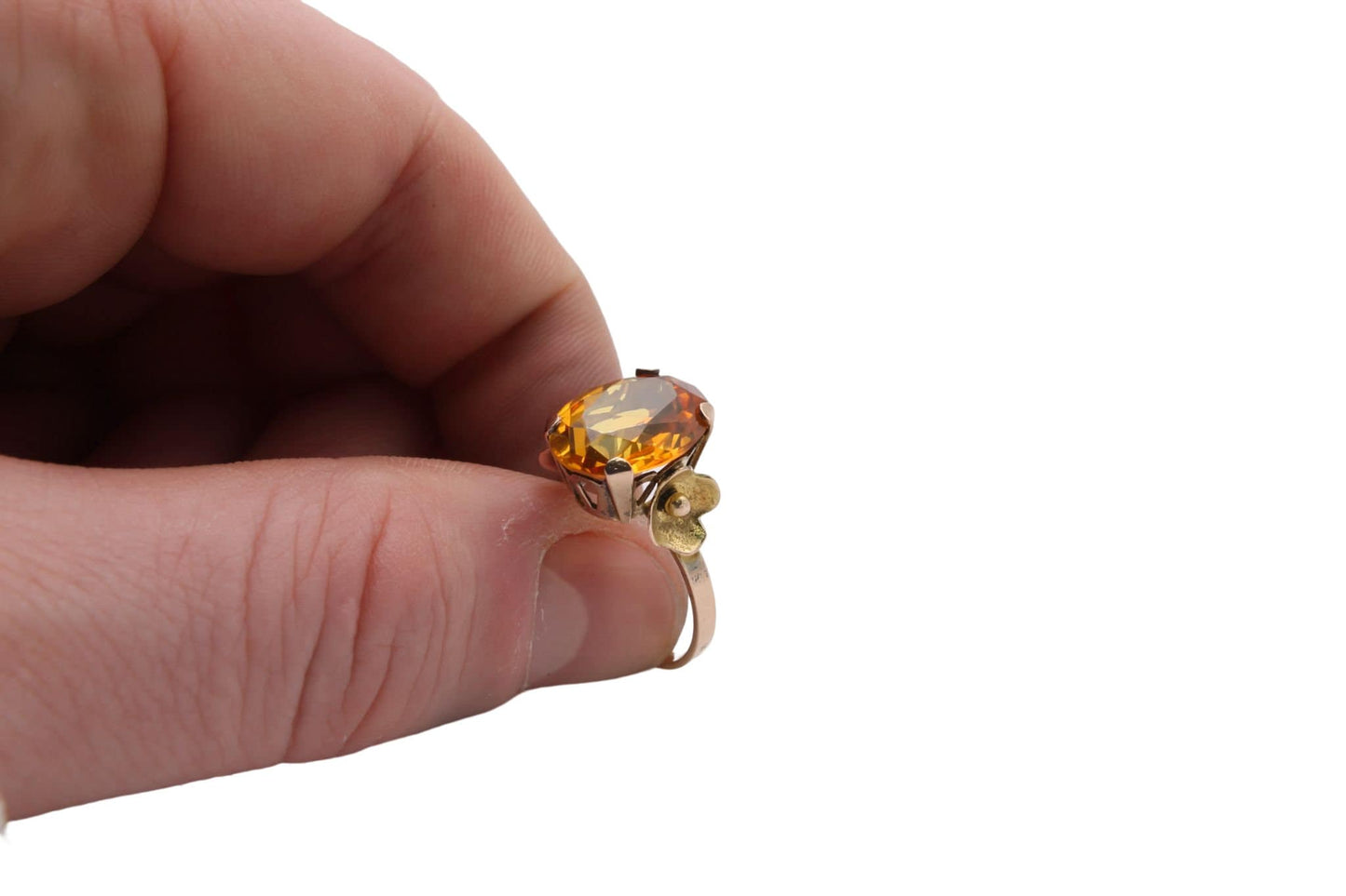 Vintage 14ct Gold Citrine Cocktail Ring