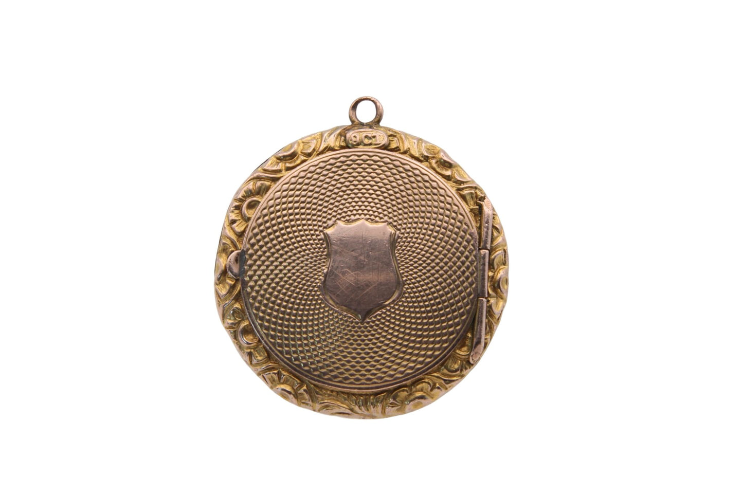 Antique Edwardian 9ct Gold Chased Pendant Locket