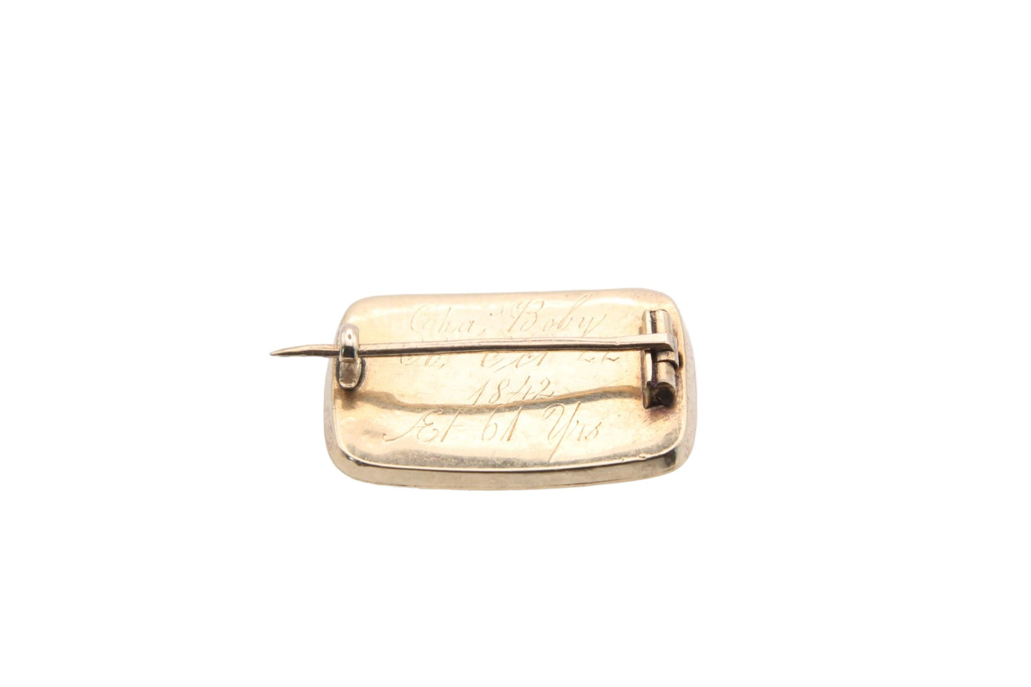 Antique Georgian 9ct Gold Enamel Mourning 'In Memory Of' Brooch