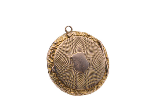 Antique Edwardian 9ct Gold Chased Pendant Locket