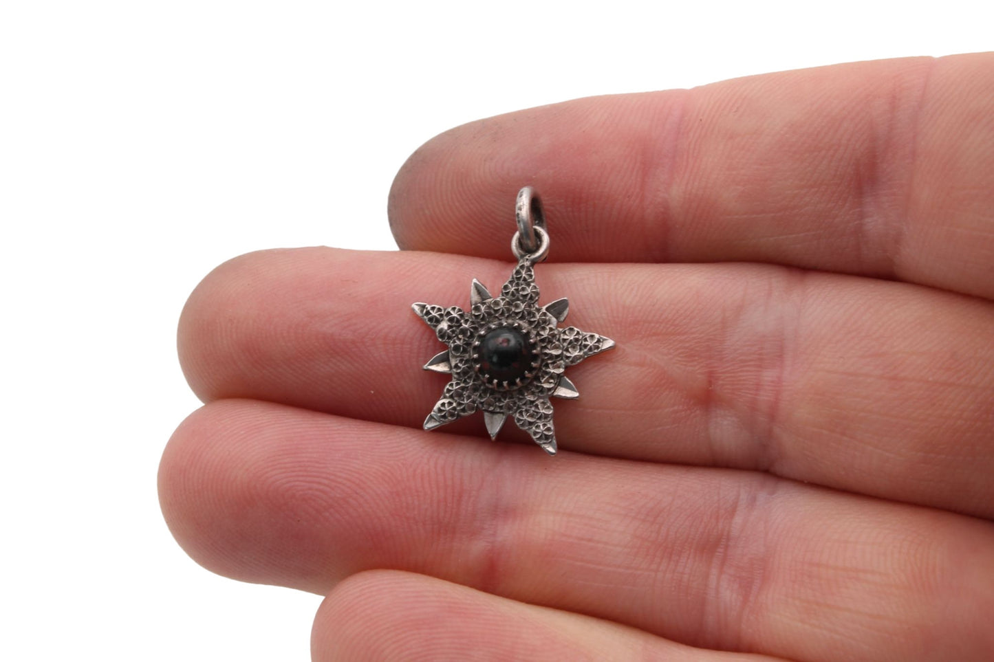 Antique Victorian Sterling Silver Star Charm - Charles Horner