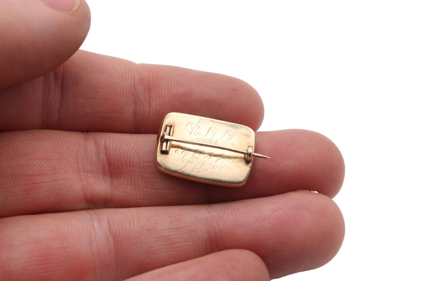 Antique Georgian 9ct Gold Enamel Mourning 'In Memory Of' Brooch