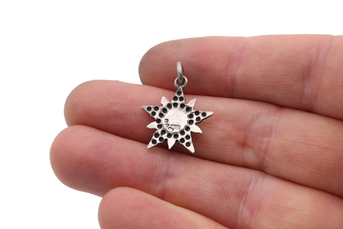 Antique Victorian Sterling Silver Star Charm - Charles Horner