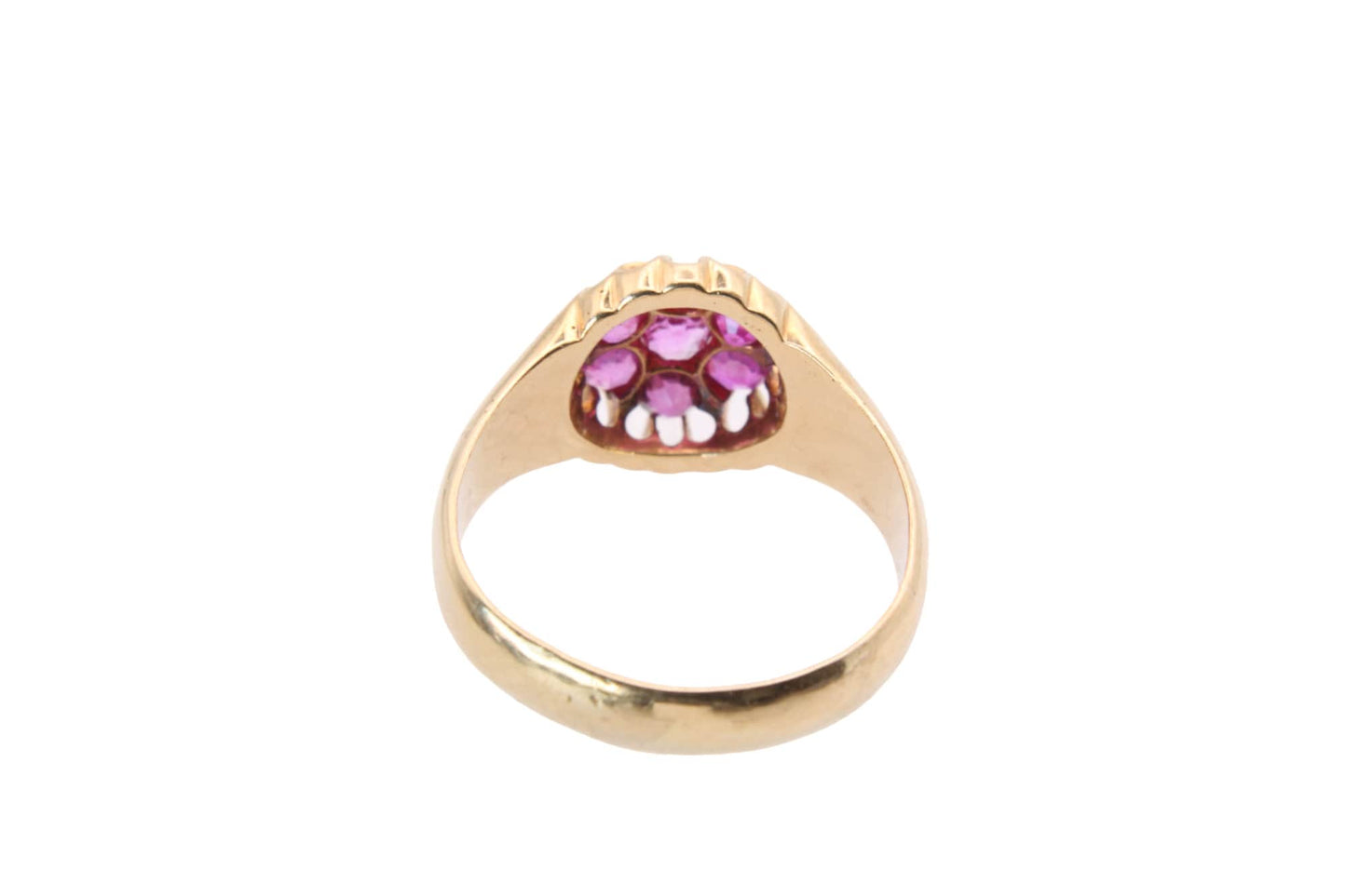 Antique 18ct Gold Ruby Cluster Ring, 9.5g, 1.2CTW