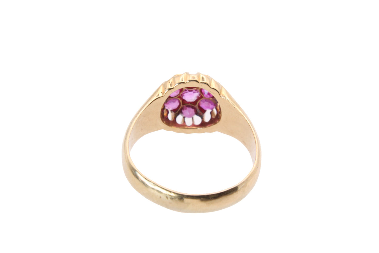 Antique Edwardian 18ct Gold & Ruby Cluster Ring, 9.5g, 1.2CTW