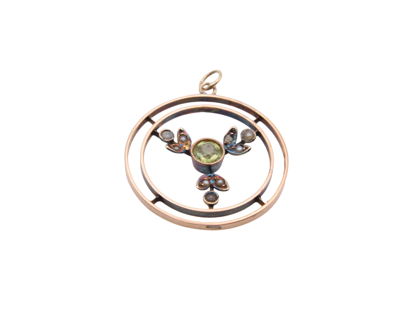 Antique Edwardian 9ct Gold Peridot Pendant