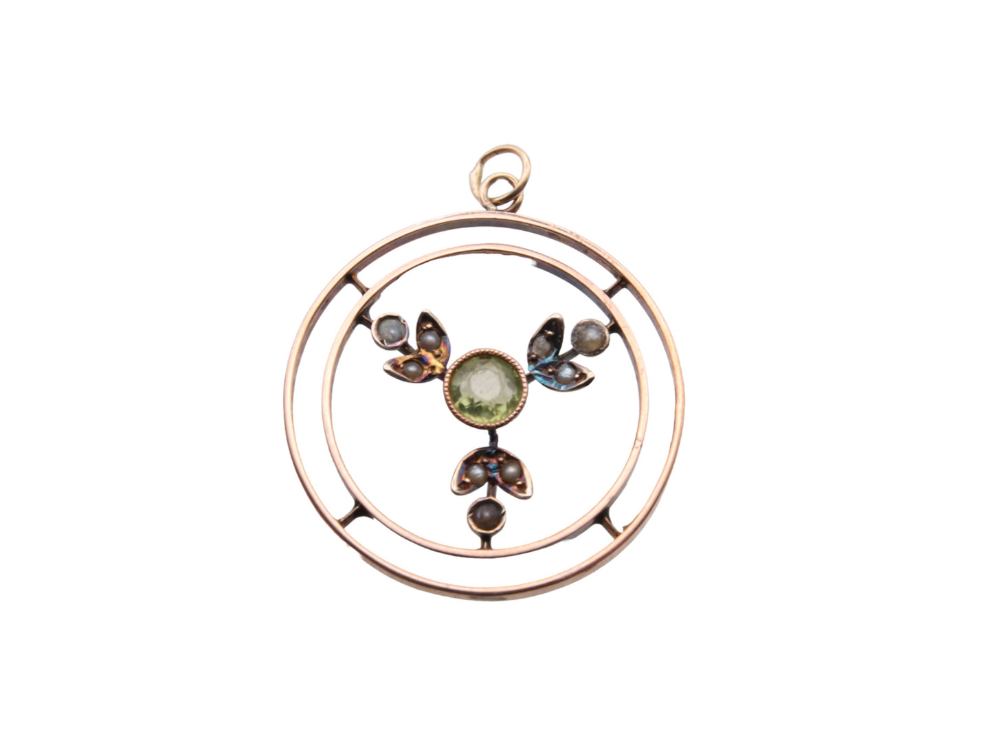 Antique Edwardian 9ct Gold Peridot Pendant