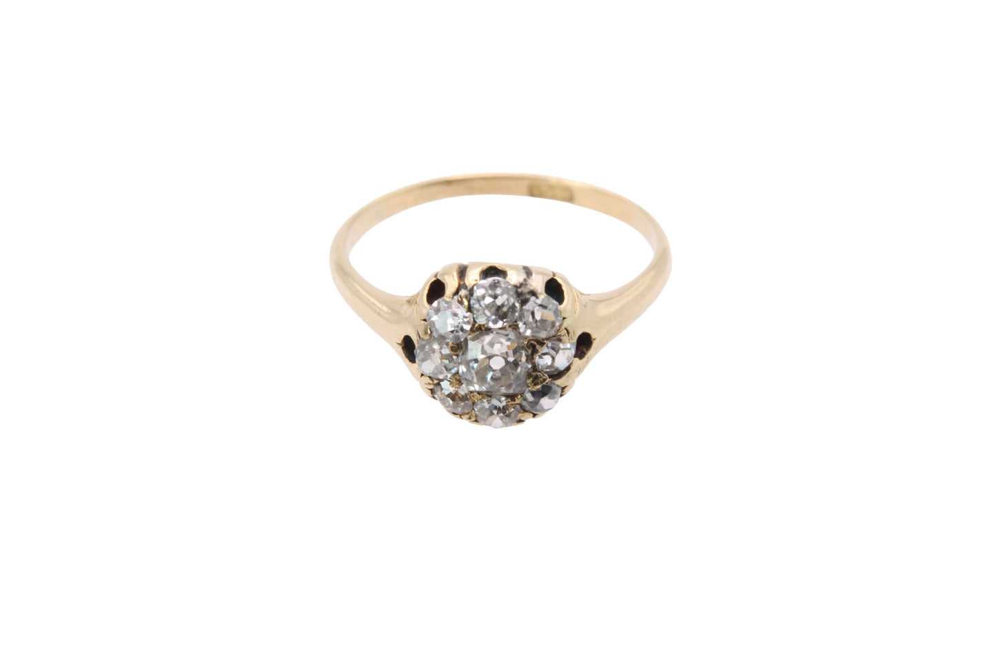 Antique Edwardian 18ct Gold Diamond Cluster Ring