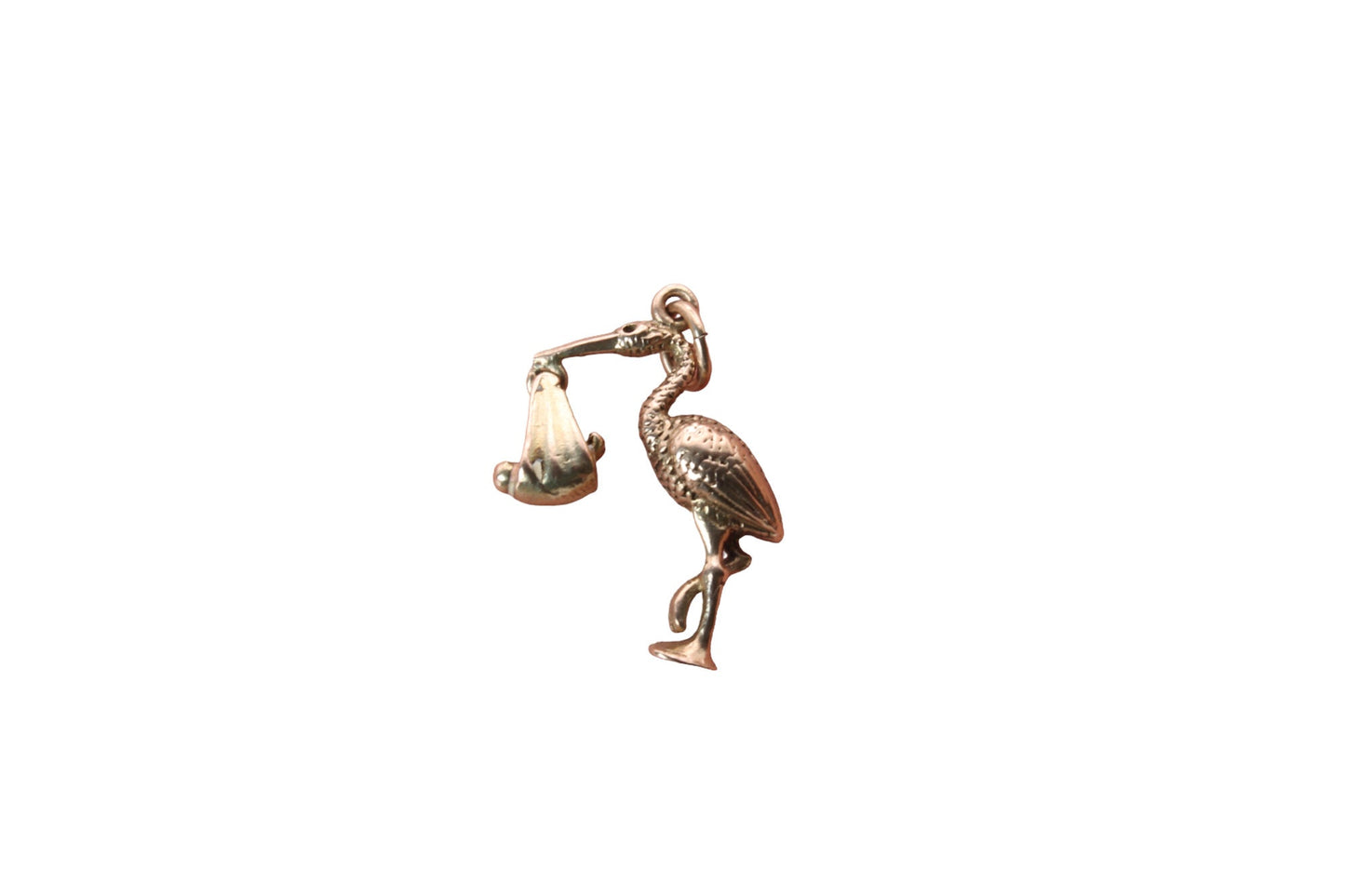 Vintage 9ct Gold Baby and Stork Charm/Pendant