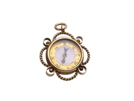Antique 9ct Gold Compass Pendant, 1899