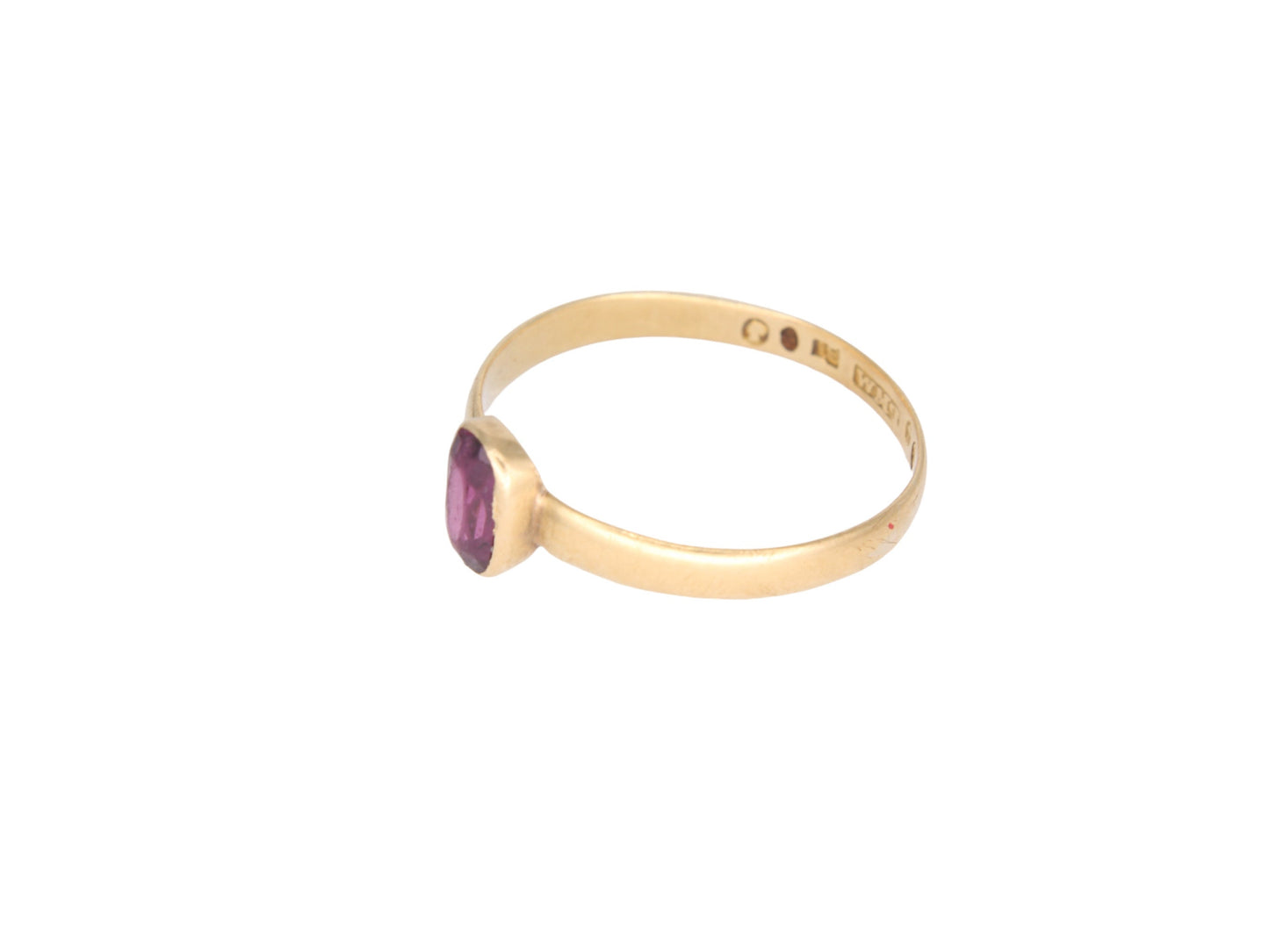 Antique Victorian Glaswegian 18ct Gold & Garnet Ring, 1866