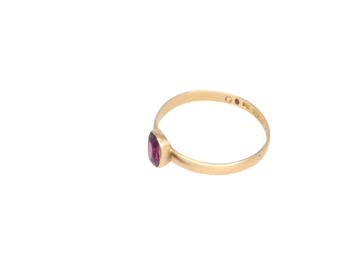 Antique Victorian Glaswegian 18ct Gold & Garnet Ring, 1866