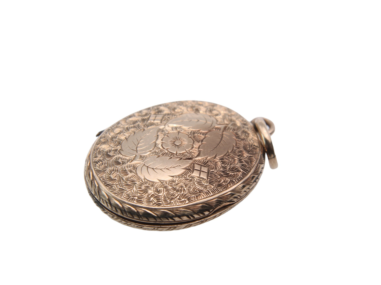 Antique 9ct Gold Back & Front Decorative Forget-me-not Locket