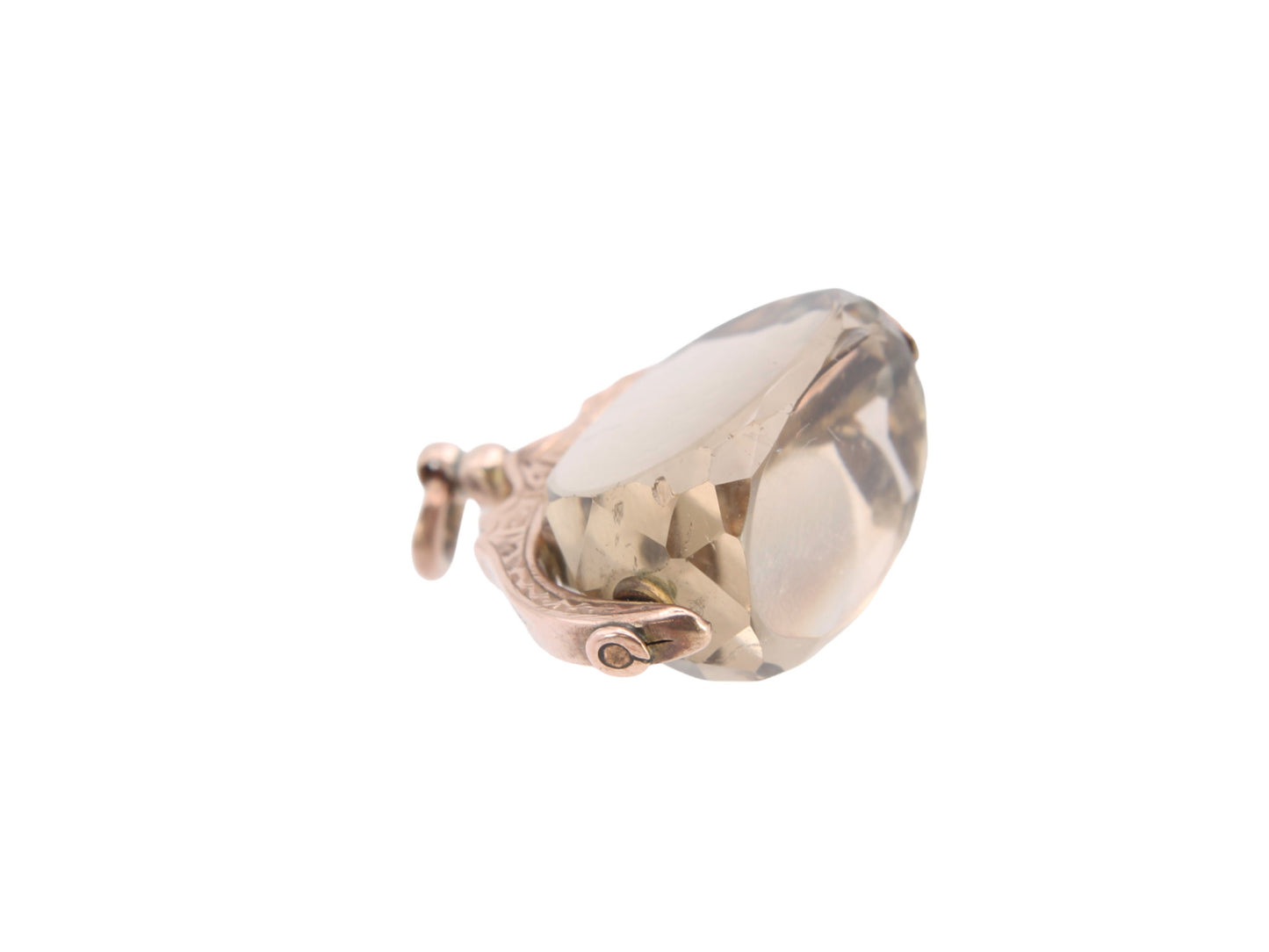 Antique Edwardian 9ct Gold Citrine Spinner Fob Pendant