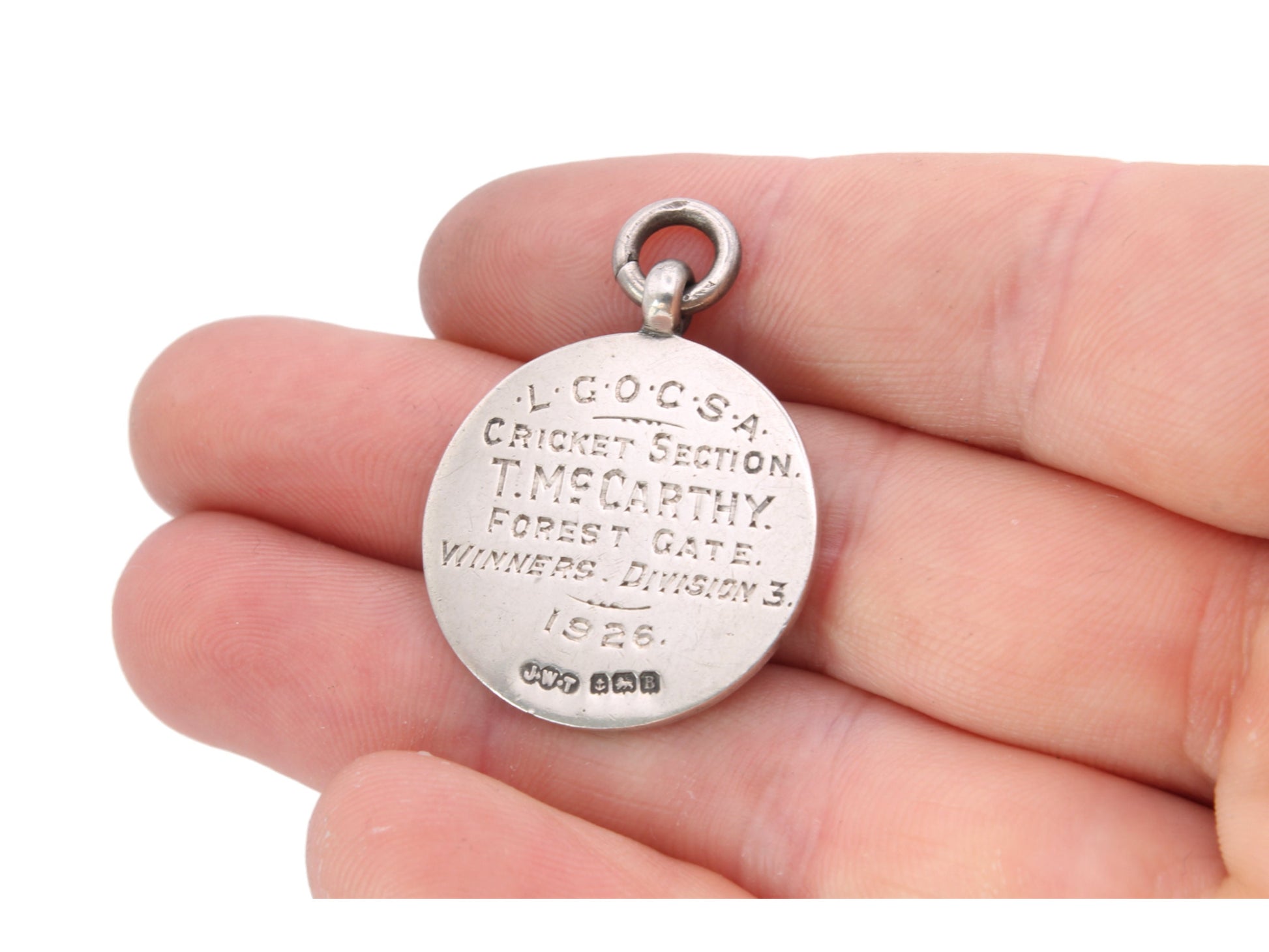Antique-Silver-Enamel-Cricket-Fob-Pendant