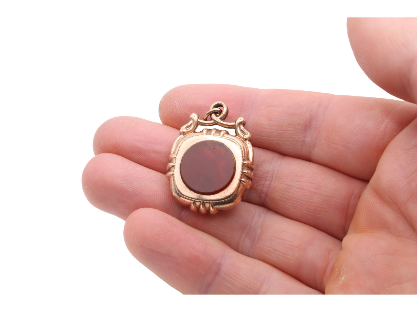 Antique Rolled Gold Essex Crystal Stagecoach Horse Pendant