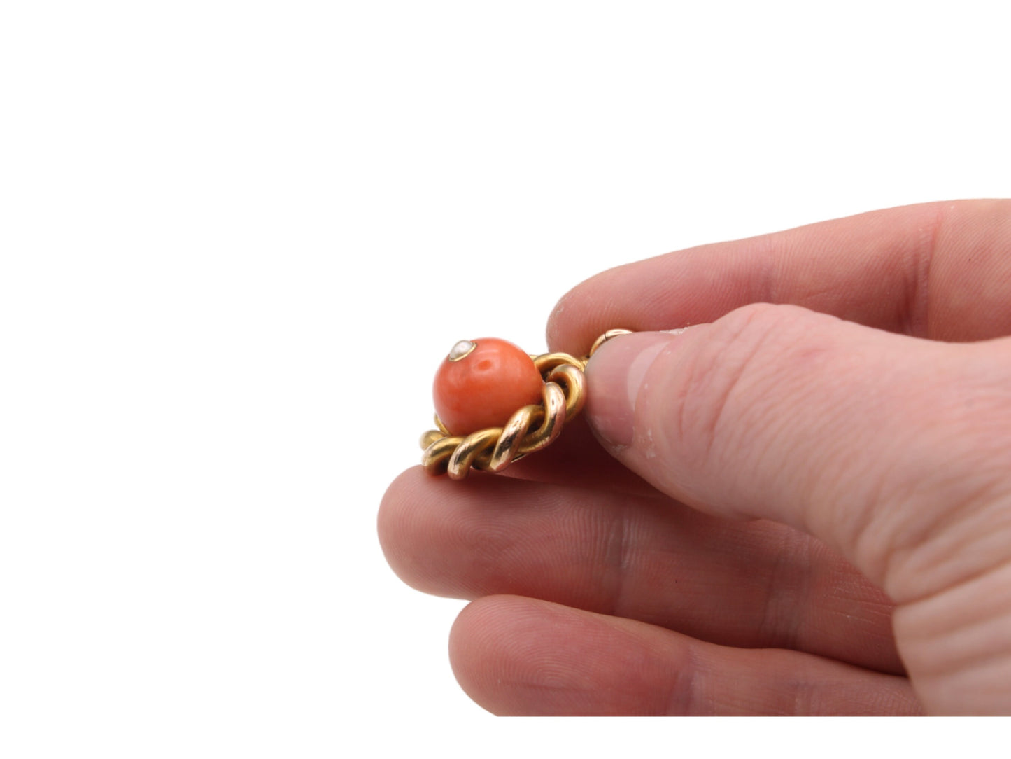 Antique 15ct Gold & Coral Pendant With Hidden Locket