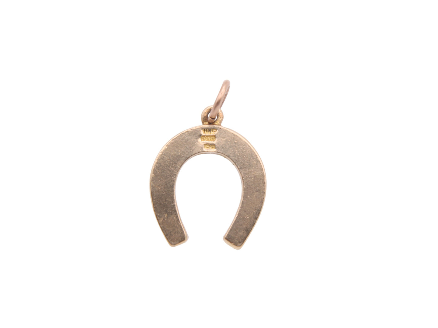 Large Vintage 9ct Solid Gold Lucky Horseshoe Pendant Charm