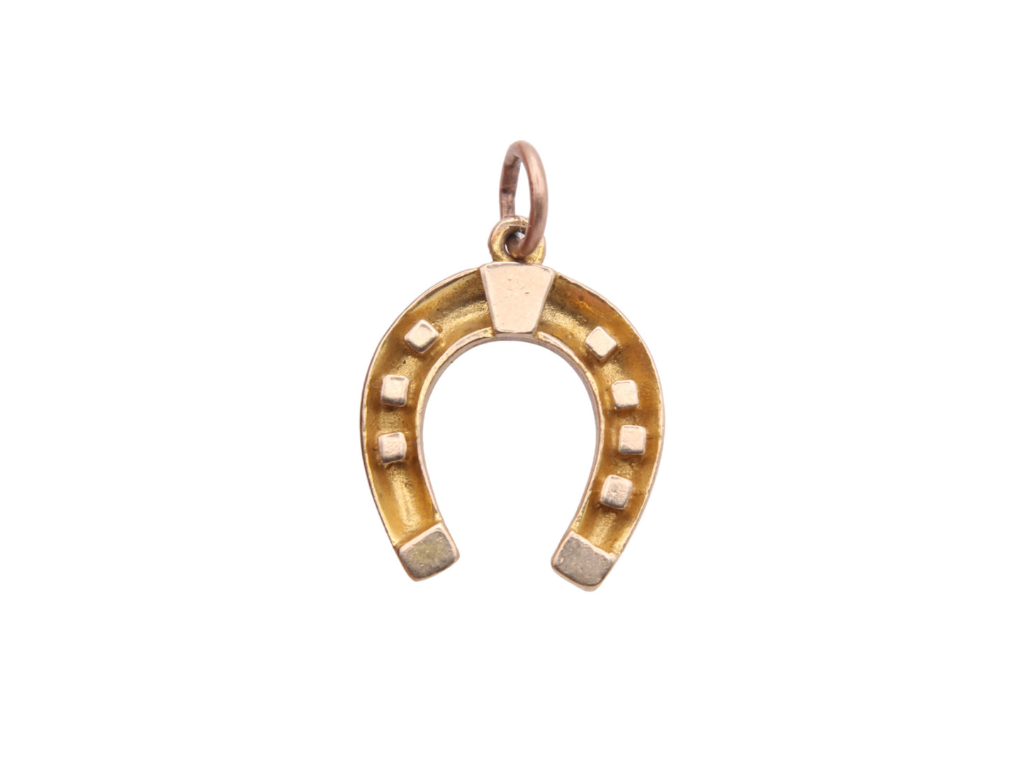 Large Vintage 9ct Solid Gold Lucky Horseshoe Pendant Charm