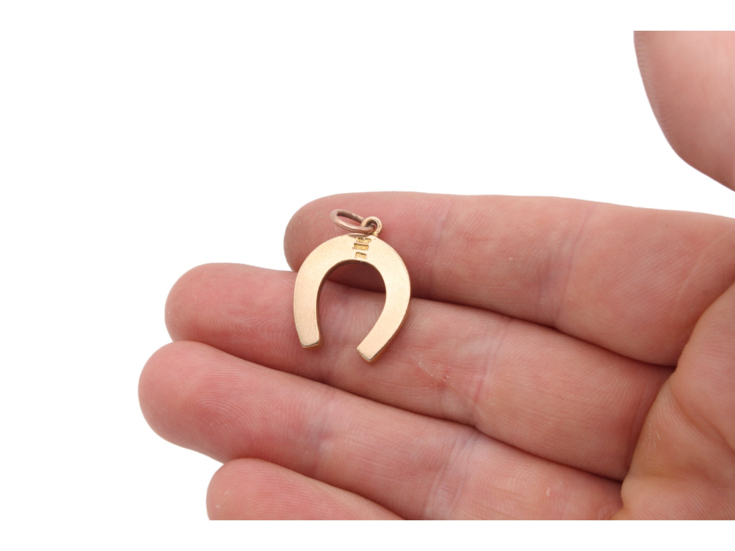 Large Vintage 9ct Solid Gold Lucky Horseshoe Pendant Charm