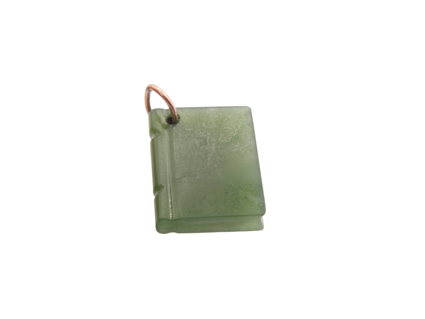Antique New Zealand Nephrite Book Charm Pendant