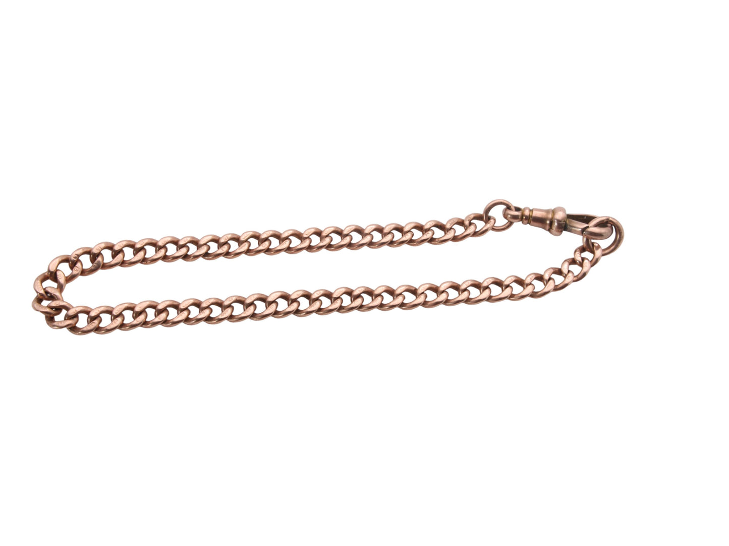 Antique 9ct Gold Curb Link Bracelet & Dog Clip