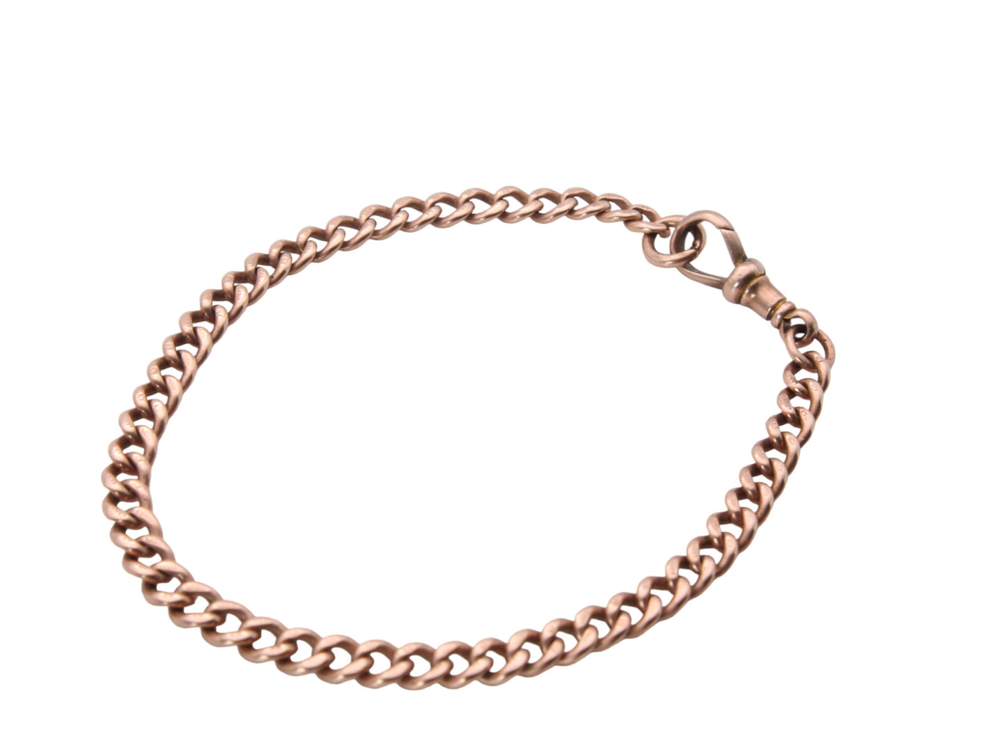 Antique 9ct Gold Curb Link Bracelet & Dog Clip
