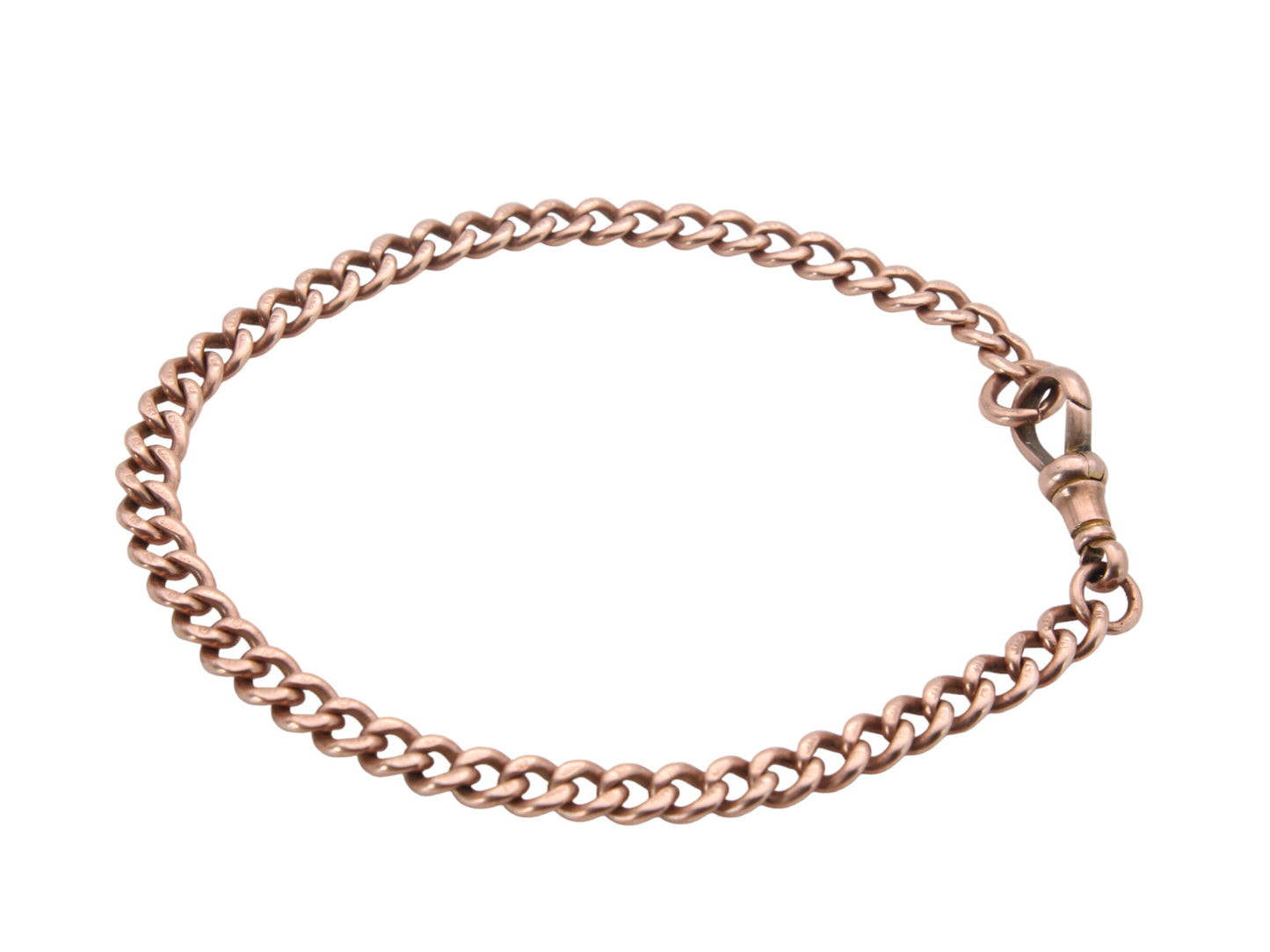 Antique 9ct Gold Curb Link Bracelet & Dog Clip