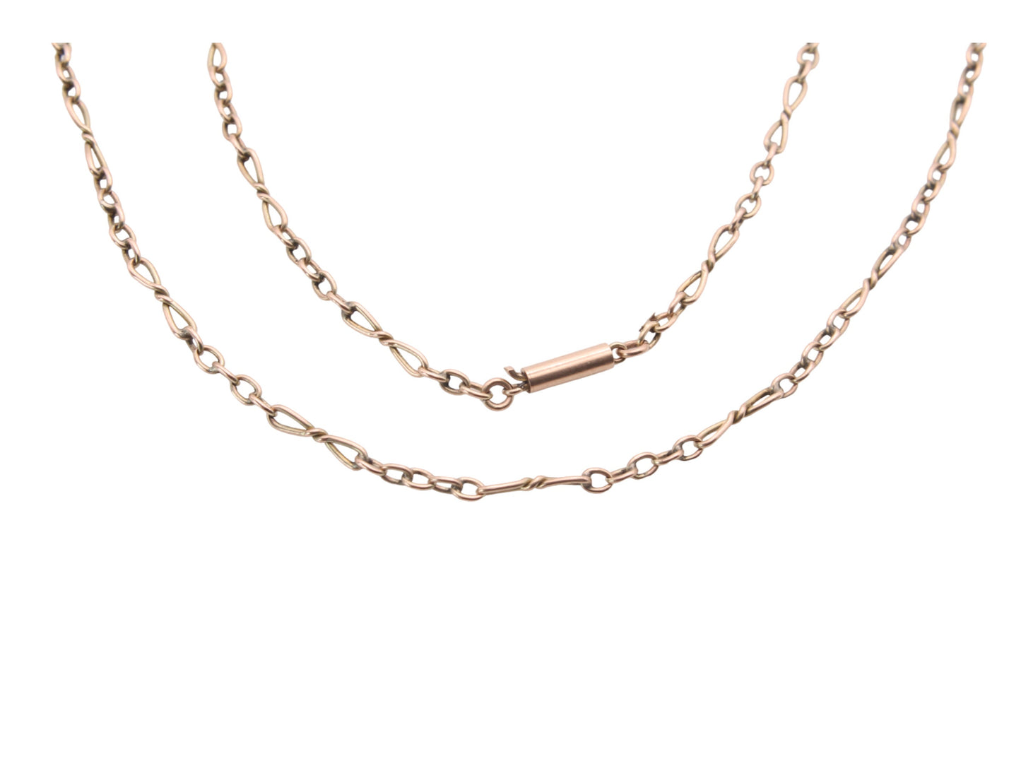 Antique 9ct Gold Fancy Infinity Link Necklace