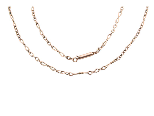 Antique 9ct Gold Fancy Infinity Link Necklace