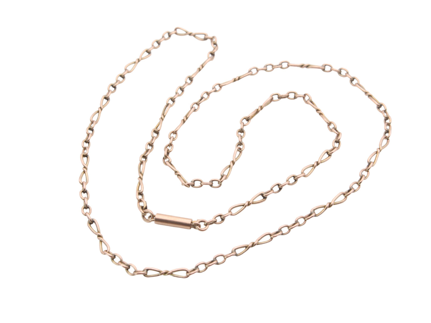 Antique 9ct Gold Fancy Infinity Link Necklace