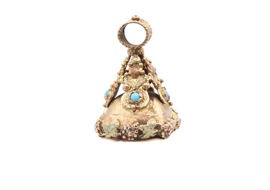 Antique Georgian Regency Three Colour 15ct Gold Intaglio Seal Fob