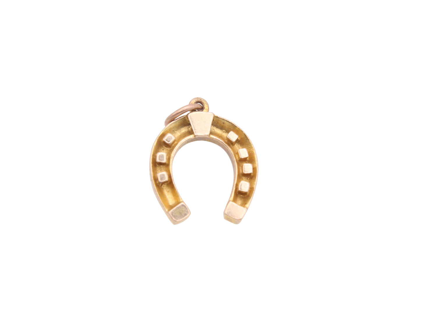 Large Vintage 9ct Solid Gold Lucky Horseshoe Pendant Charm