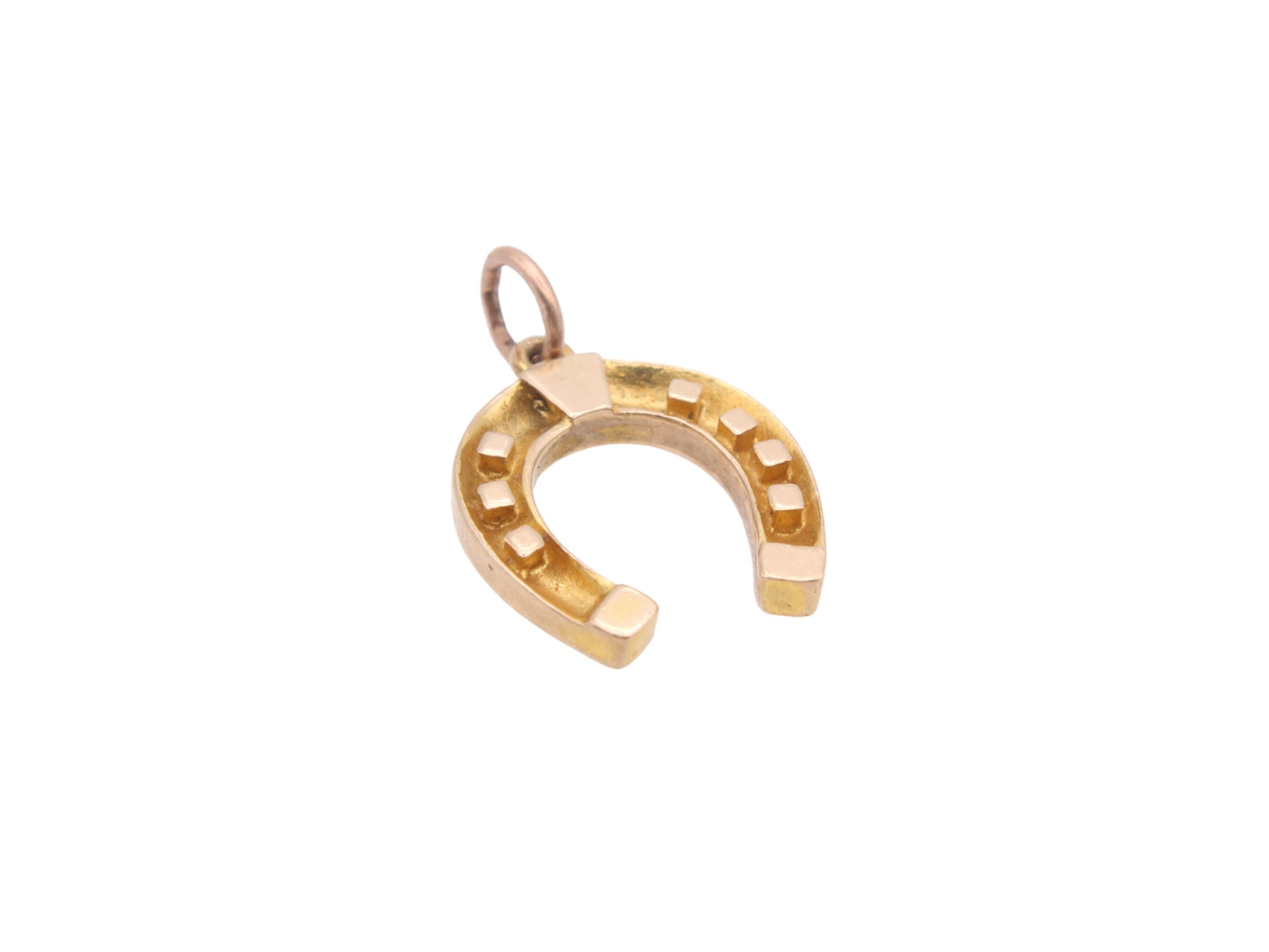 Large Vintage 9ct Solid Gold Lucky Horseshoe Pendant Charm